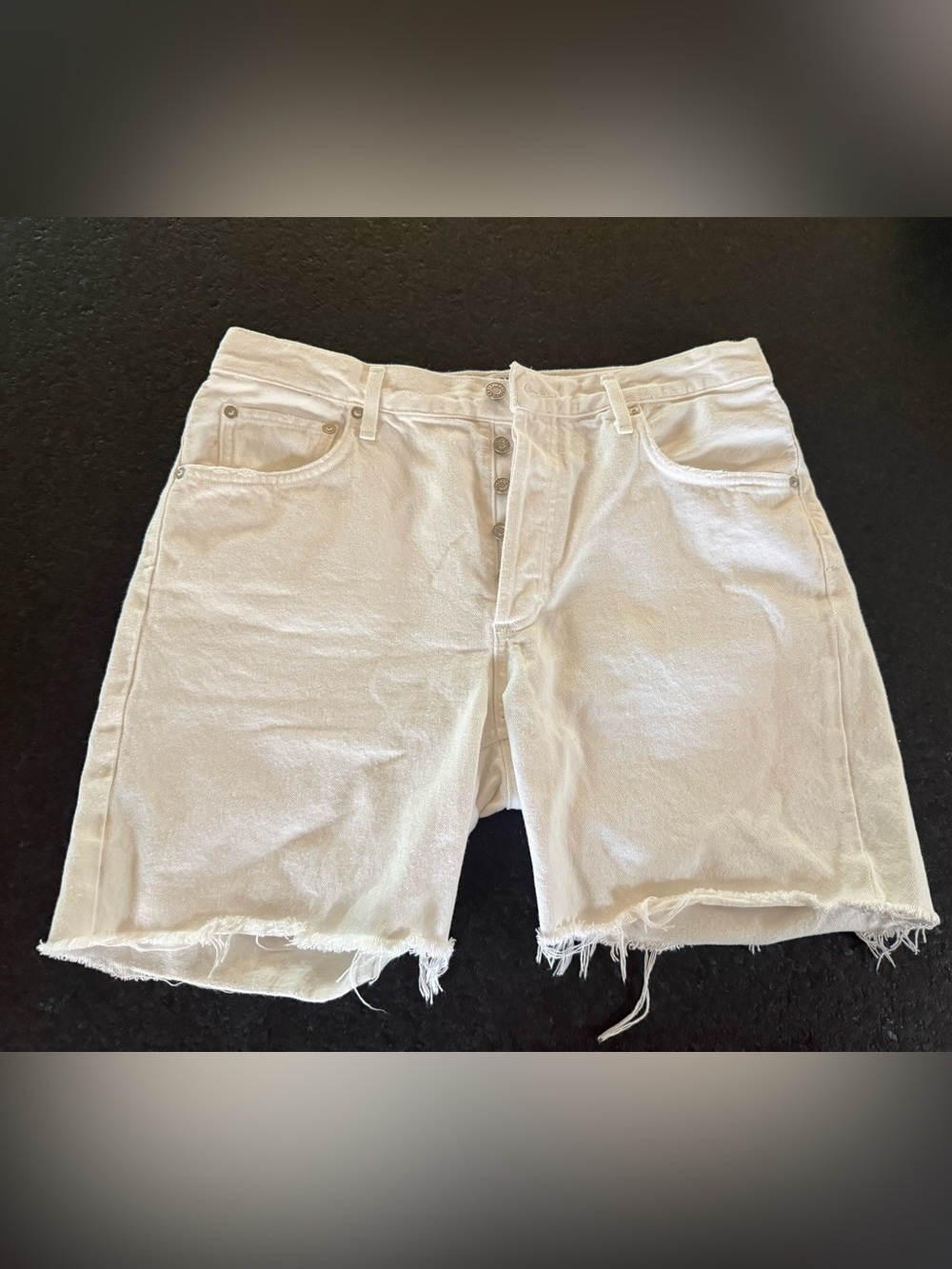 Agolde Women’s white denim shorts